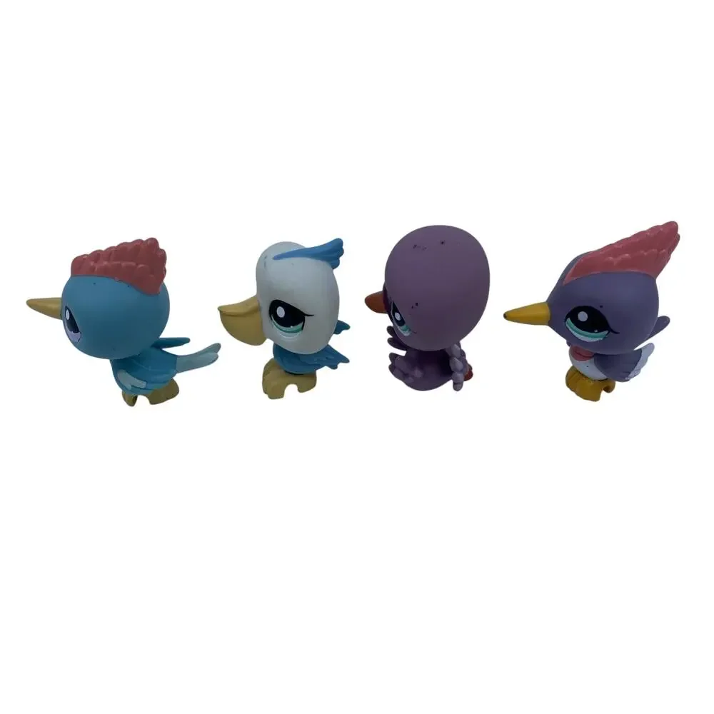 Littlest Pet Shop Bird Lot of 4 Figures Woodpecker, Swan, Pelican